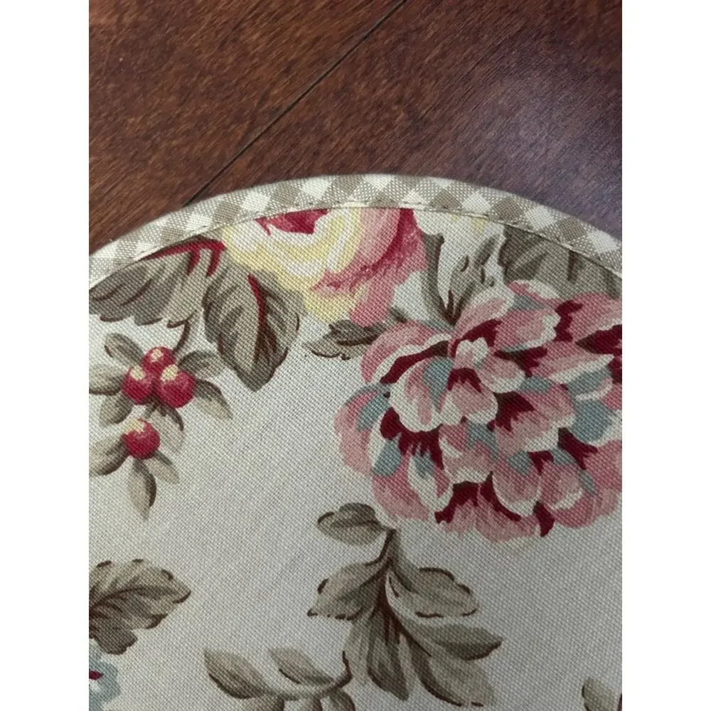 Reversible Shabby Chic Floral and Gingham Quilted Fabric Placemats, Set of Six